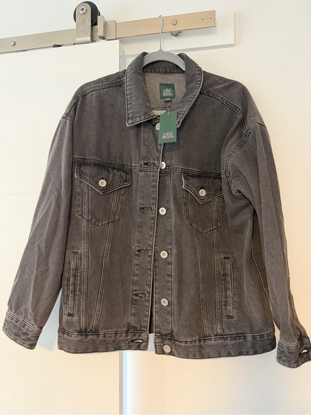 wild fable Women’s Washed Charcoal Denim Jacket